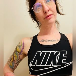Nike Logo Print Sports Bra